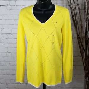 SOLD- Tommy Hilfiger Yellow V-Neck Sweater